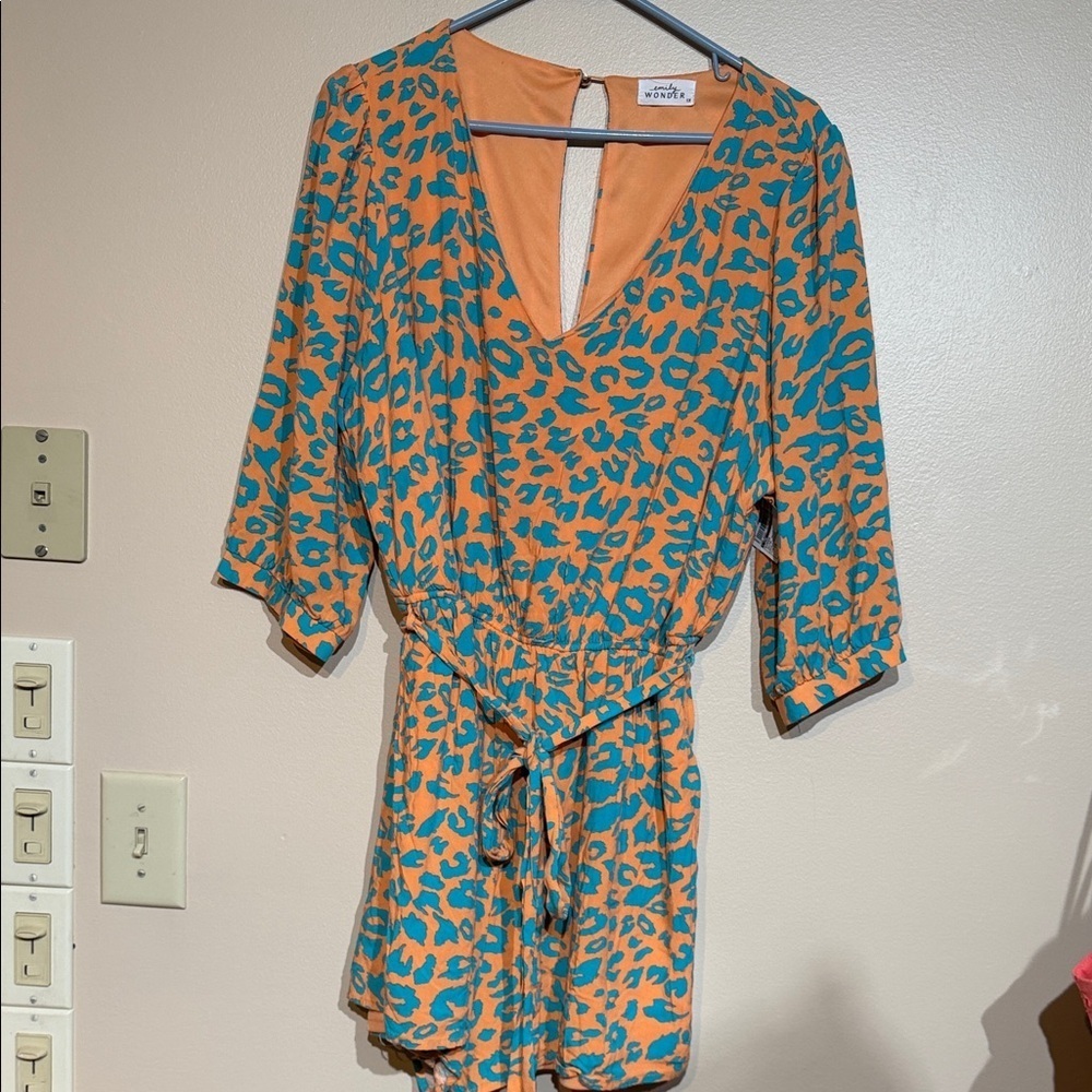 Stylish Orange and Blue Jumpsuit